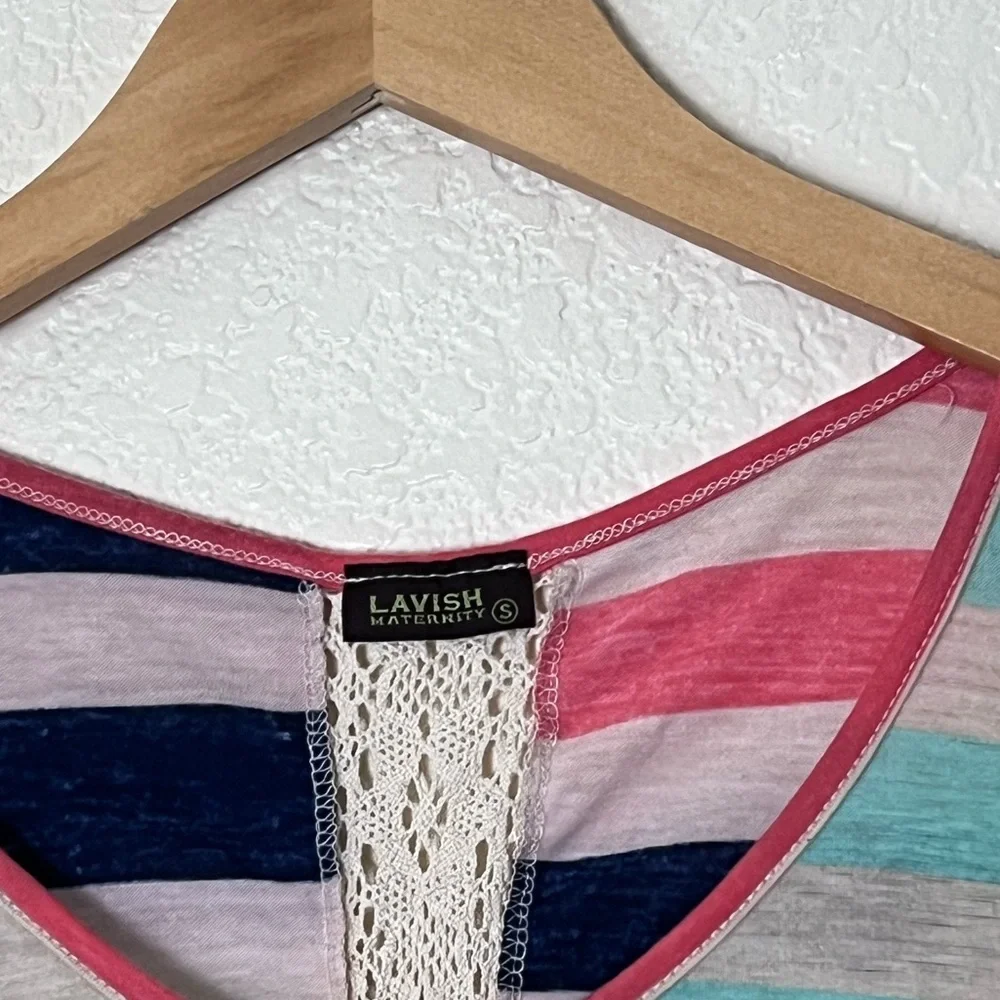 Lavish Maternity | Striped burnout tank top loose fit size small - Picture 3 of 7